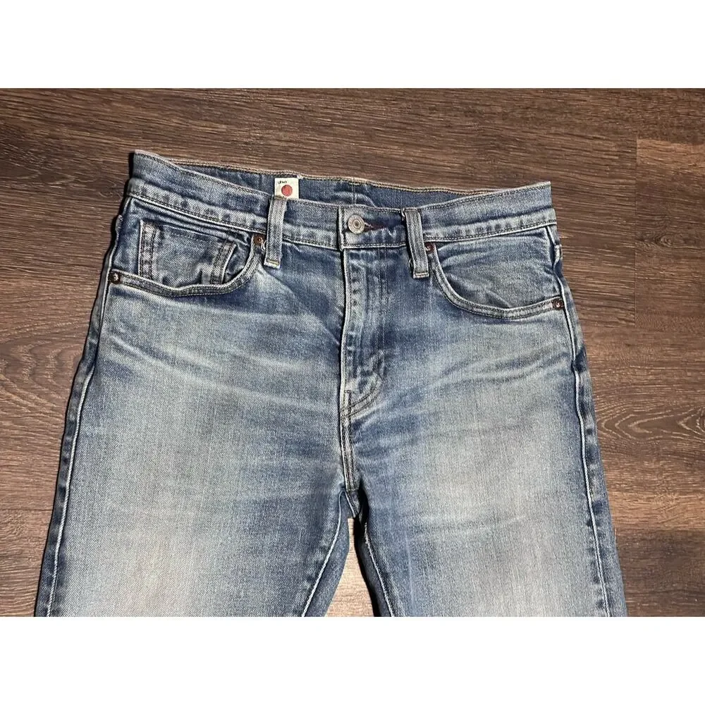 Levis 512 Slim Taper Jeans Mens 29x32 Blue Light Wash Made in Japan Denim Big E